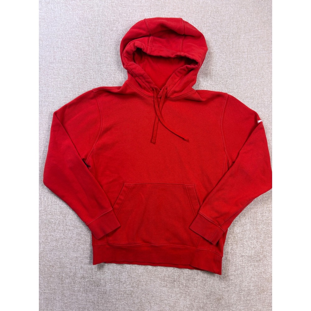 Nike Mens Small Red Fleece Pullover Hoodie Embroidered Swoosh Logo